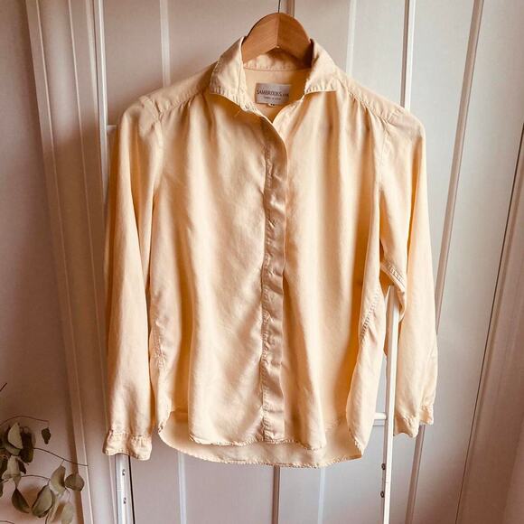 Vintage Cream Silk Button-down Shirt - Picture 1 of 7